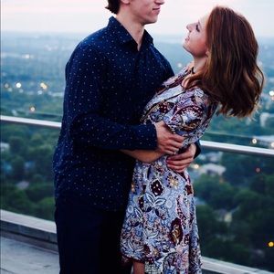 Paisley dress, maroon and purple